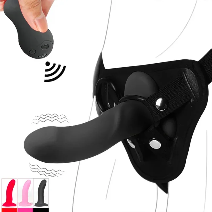 10-Gang Strap-On Vibrator mit Harness – Dildo Slip für Frauen & lesbische Paare