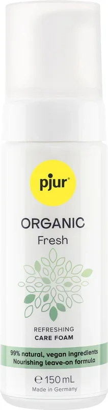 150ml Pjur ORGANIC Fresh – Refreshing Care Foam – verwandelt Papiertücher in sanftes, feuchtes Reinigungstücher