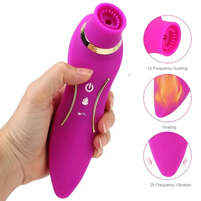 2-in-1 Heiz-Vibrator mit Saugfunktion – Für Klitoris & Vagina