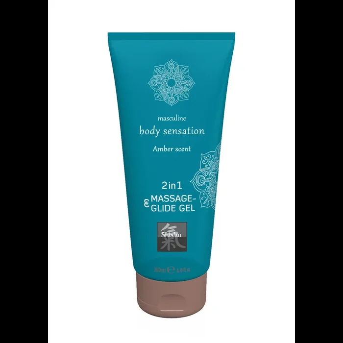 2 in 1 Massage and Glide Gel – Amber – 7 fl oz / 200 ml