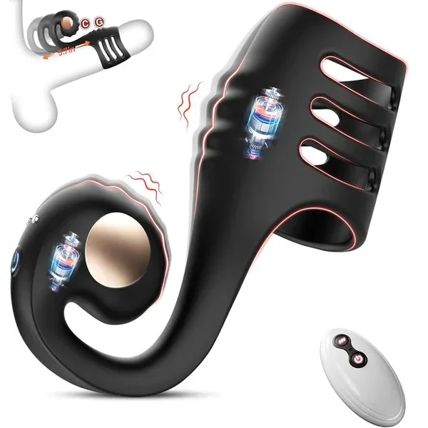 360° Umwickelter Penistrainer Cockring Penishülle mit 10 Vibrationsmodi