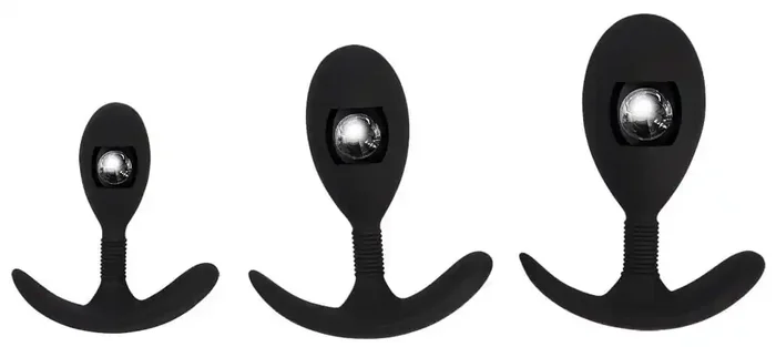 3er-Set Plugs mit Kugel Trainer Mont Schwarz