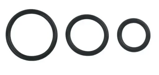 3er-Set schwarzer Cockring
