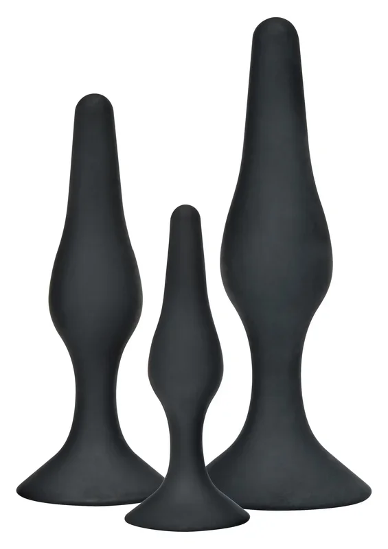 3er-Set schwarzer Curvy-Silikonstopfen