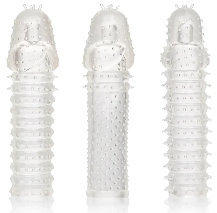 3er-Set strukturierte Penishüllen Ribbed Extend 14 x 4cm