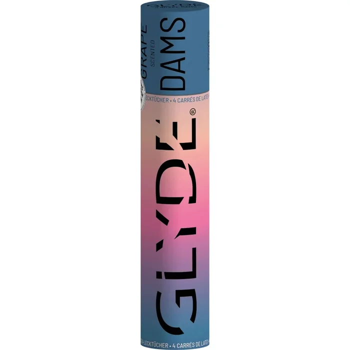 4er Glyde Sheer Dams Lecktücher aus Latex – Aroma: Grape – Traube / Farbe: Blau