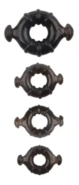 4er-Set Cockringe Rudder Schwarz