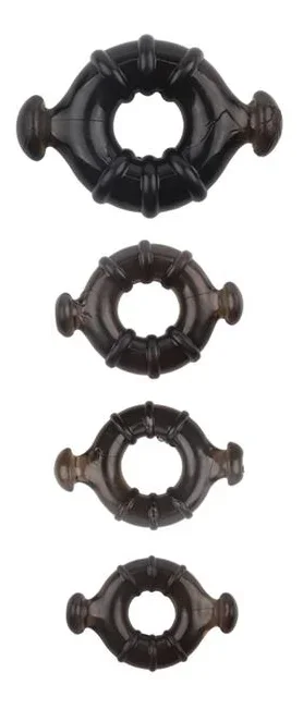 4er-Set Cockringe Rudder Schwarz