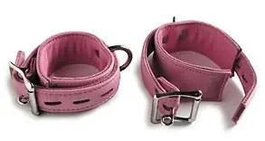 Abschließbare Pinke Leder Handfesseln