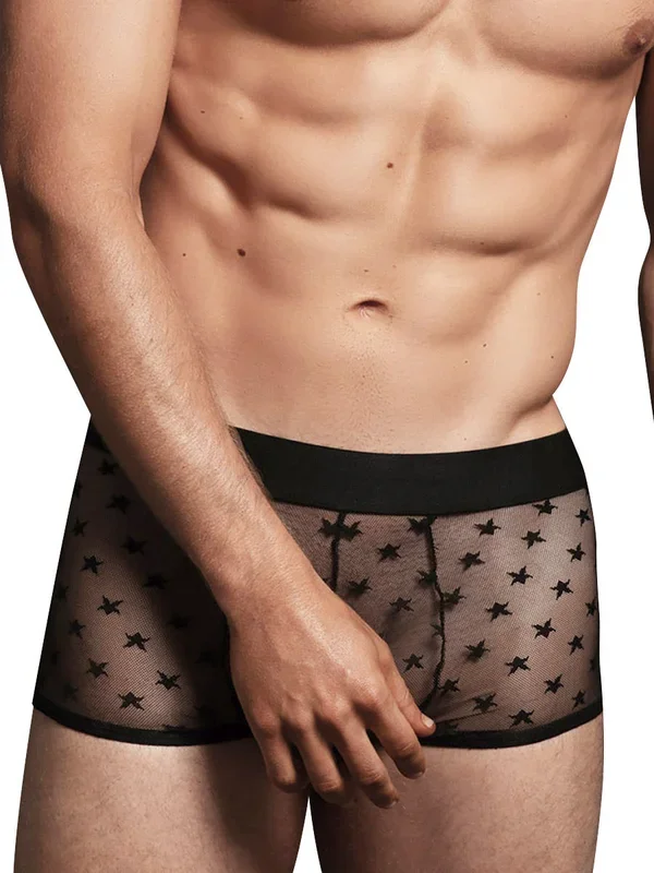 Allure Luca Star: Netz-Boxerpant, schwarz
