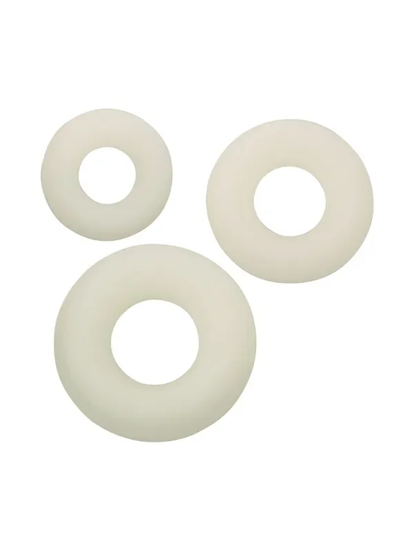 Alpha Glow-In-The-Dark Liquid Silicone 3 Ring Set Penisringe-Set, glow
