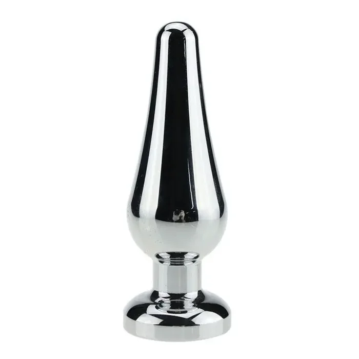 Aluminium-Buttplug mit klarem Schmuckstein – Gr.M