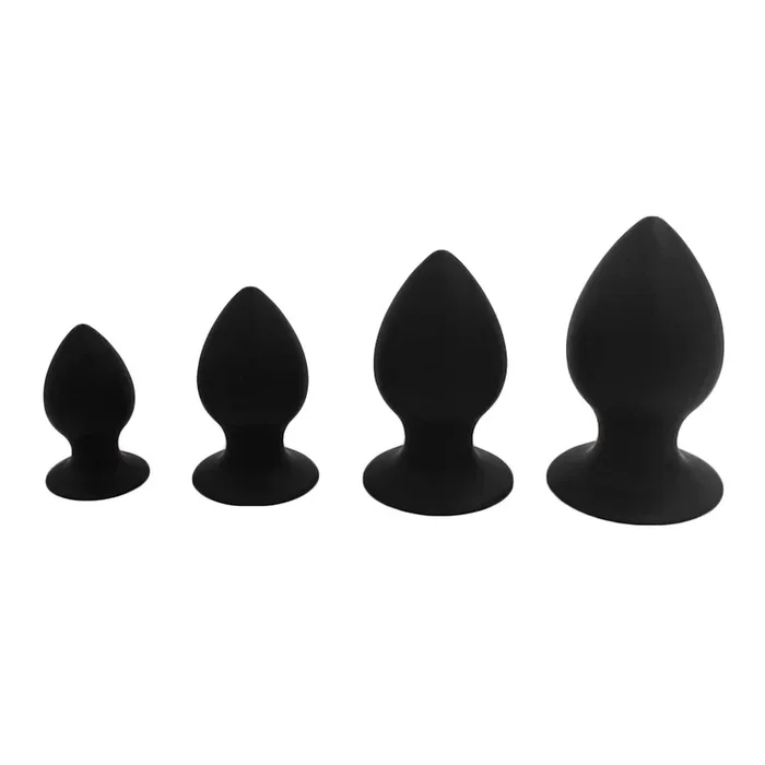 Analplug Set aus Silikon Schwarz S – XL