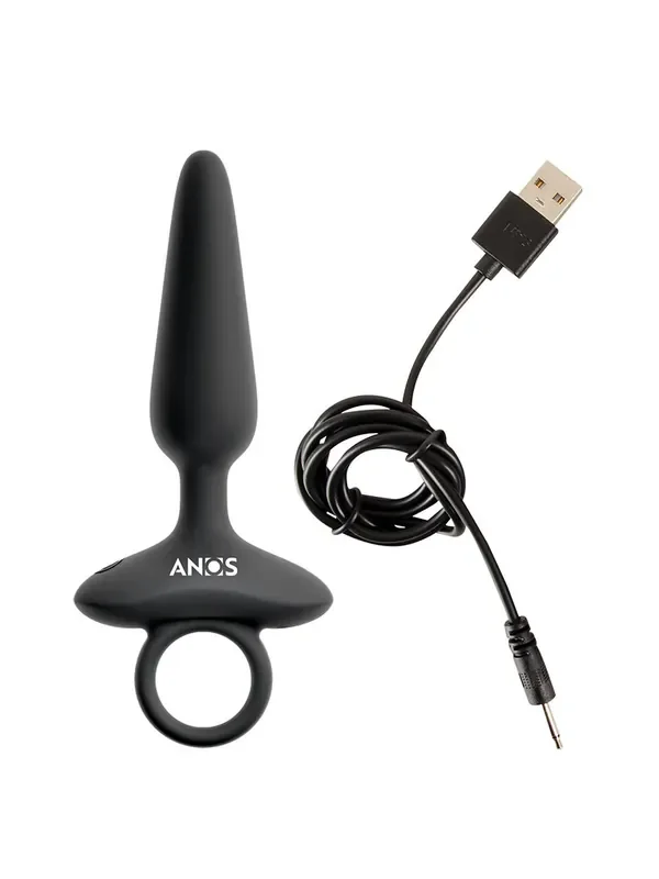 ANOS Flexible Butt Plug Vibro-Analplug, schwarz