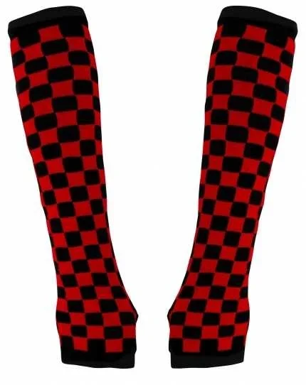 Armstulpen kariert (Farbe: Schwarz / Weiss)