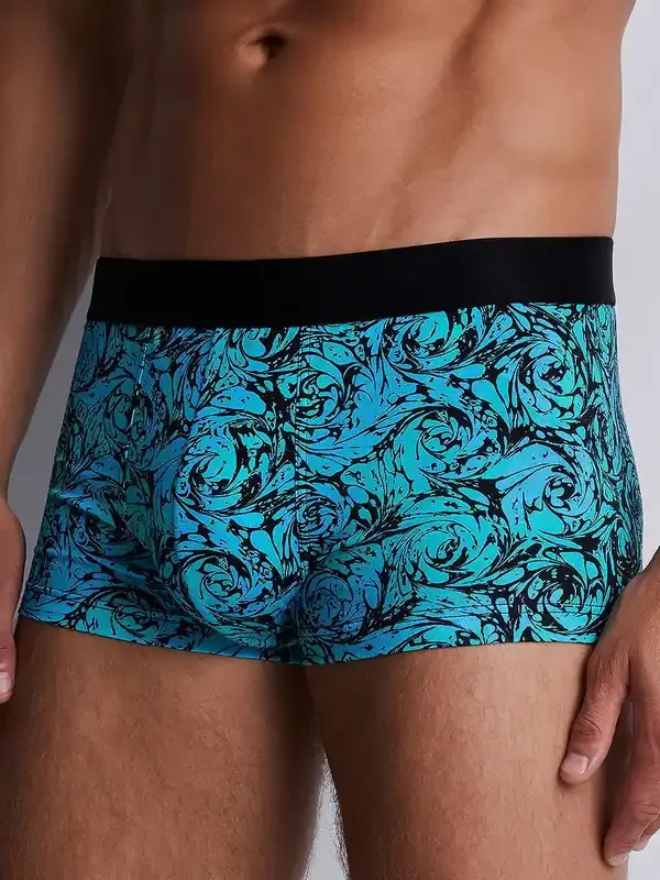 Aubade Seafoam Boxer, blau/grün/schwarz print