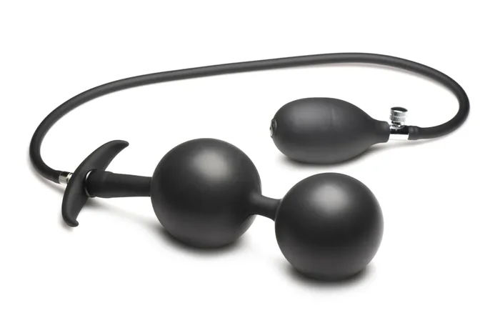 Aufblasbarer Silikon-Analplug – Schwarz