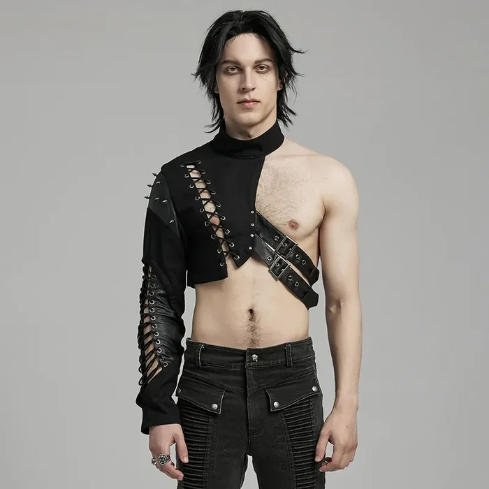 Auffälliges Dark-Punk-Half-Jacket-Harness