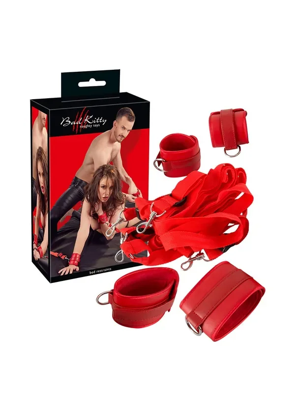 Bad Kitty Bettfessel-Set 5-teilig, rot