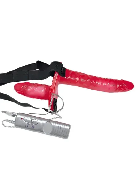 Bad Kitty Doppel-Strap-On Vibrator, rot