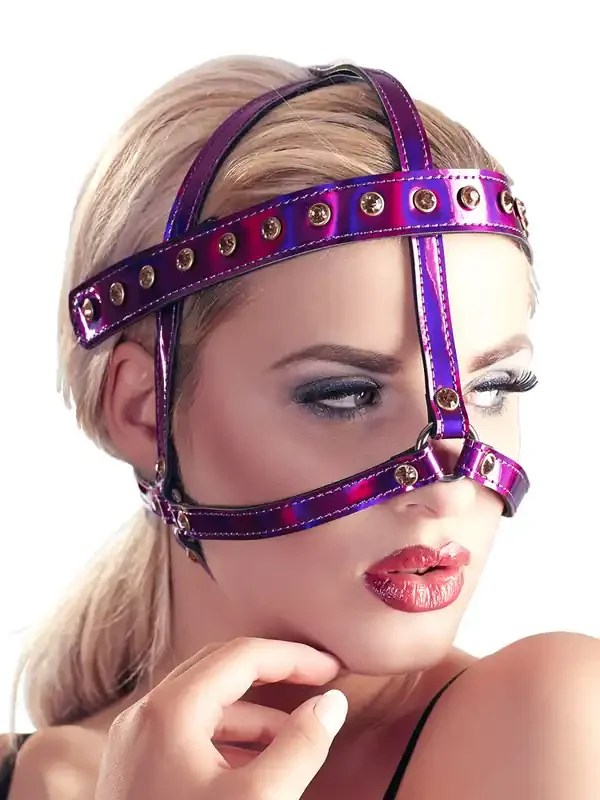 Bad Kitty Kopfgeschirr, fuchsia/metallic