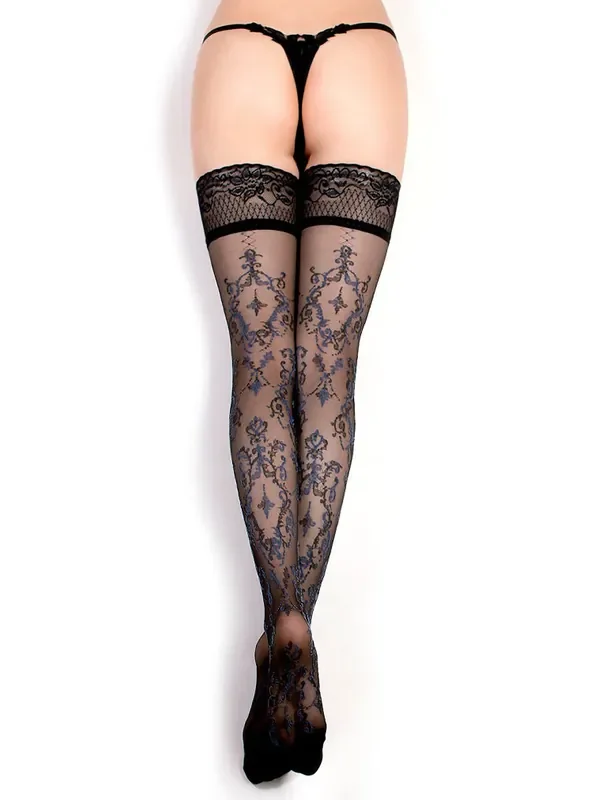 Ballerina Fantasy Hold-Ups Halterlose Strümpfe, schwarz/blau