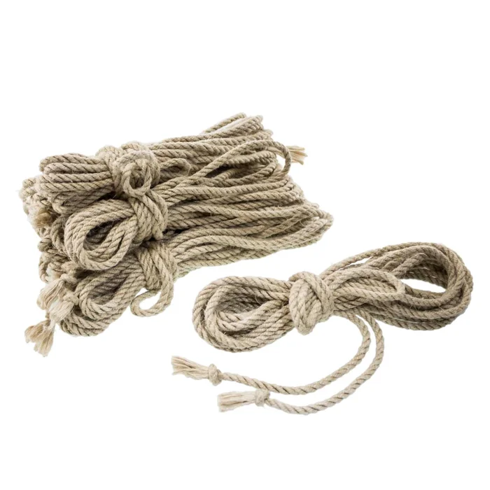 Baumwollseil.de Hanfseil Set 7 X 8 Meter Naturfarben 5 Mm Fesselfertig