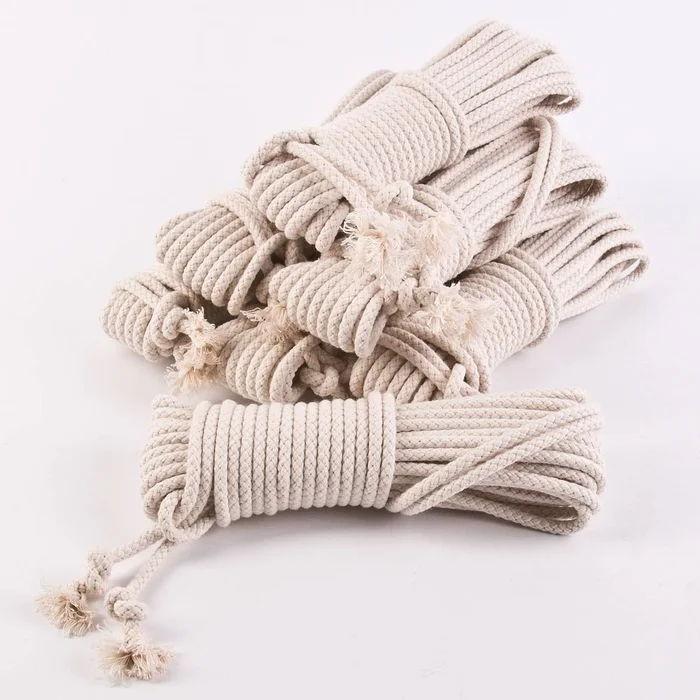 Baumwollseil.de Shibari Seilset 7 X 8 Meter Baumwollseil Hart 6 Mm