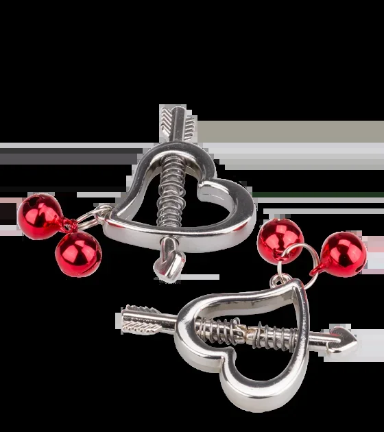 BDSM-Nippelklemmen mit Herz und Glöckchen