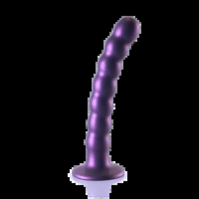 Beaded Silicone G-Spot Dildo – 6.5‘‘ / 16,5 cm – Metallic Purple