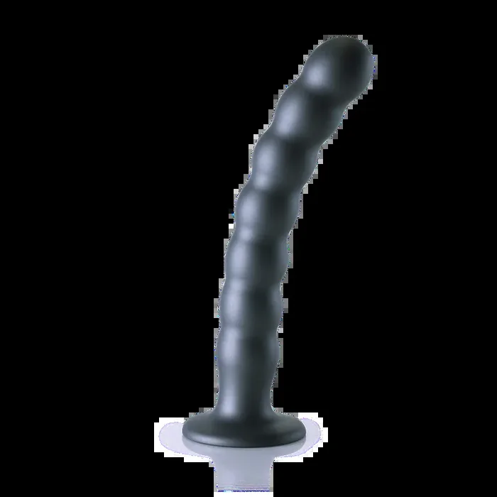 Beaded Silicone G-Spot Dildo – 8‘‘ / 20,5 cm – Gunmetal