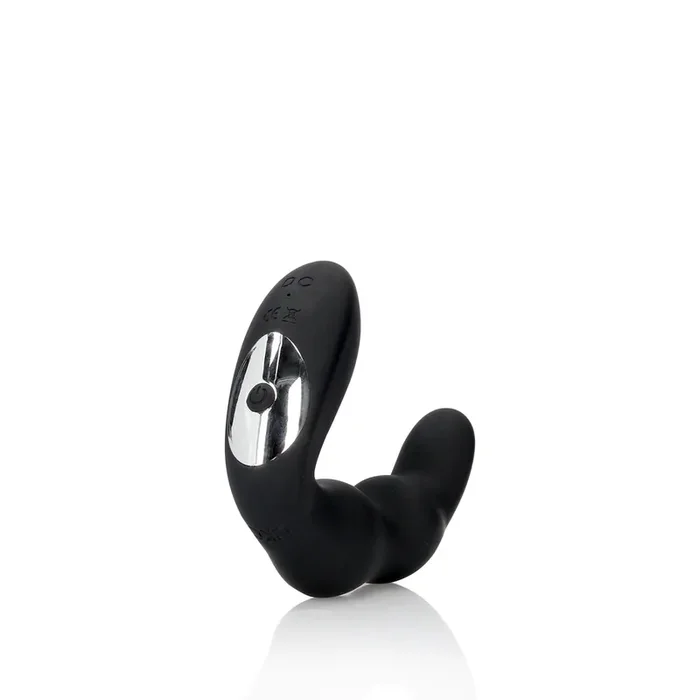 Bent Vibrating Prostate Massager with Remote Control – Black