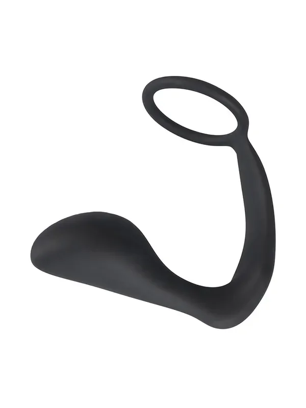 Black Velvets Penisring mit Analplug, schwarz