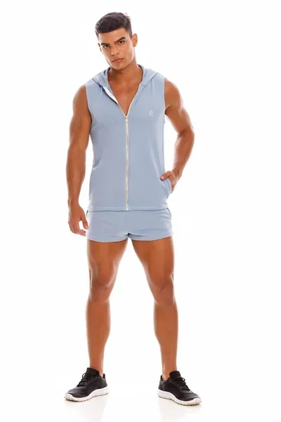Blaues Hoodie Tank