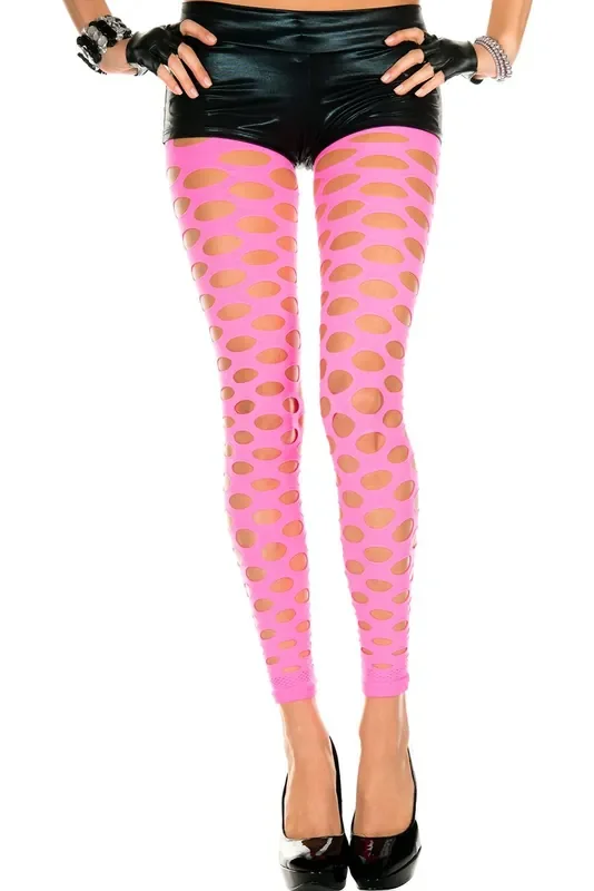 Blickdichte Leggings PINK mit Löchern