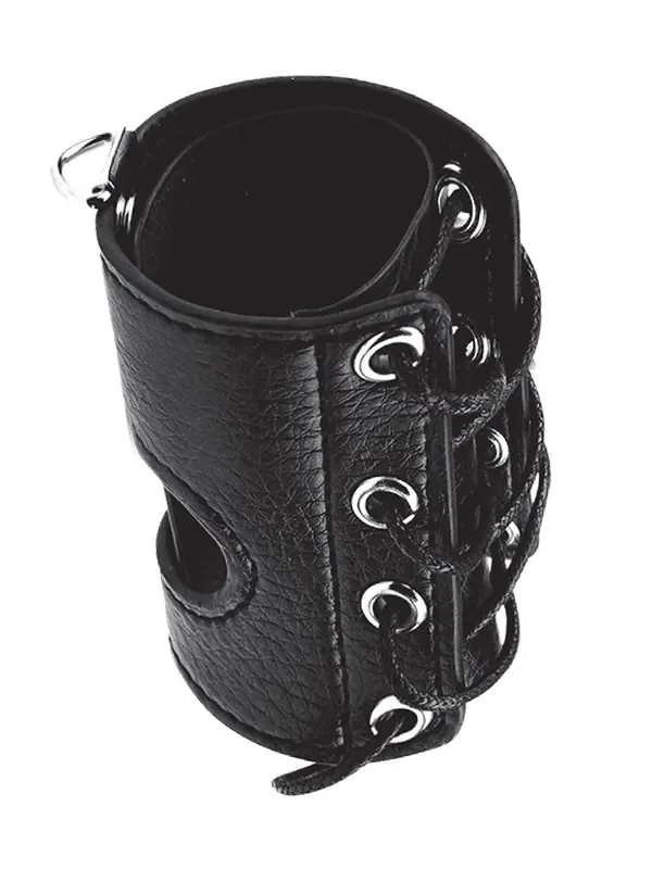 Blue Line 3‘‘ Cock Sheath Kunstleder-Penismanschette, schwarz