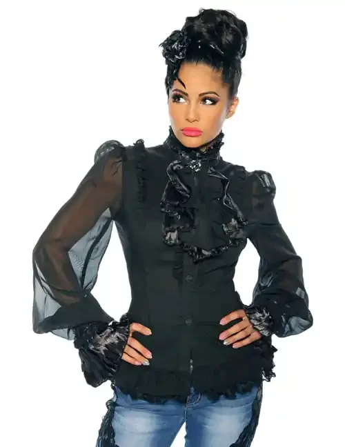 Bluse mit Jabot
