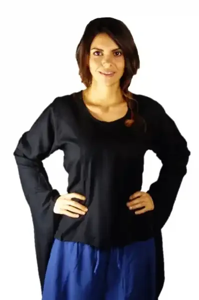 Bluse mit Trompetenärmeln