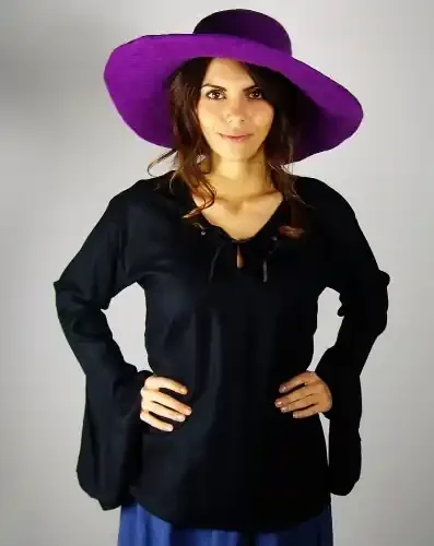 Bluse mit Trompetenärmeln