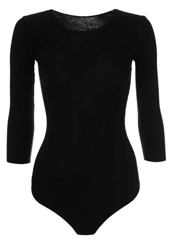 Body mit Häkchen in Schwarz