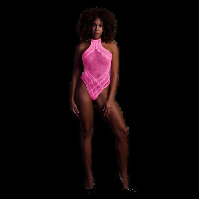 Body with Halter Neck – One Size – Neon Pink