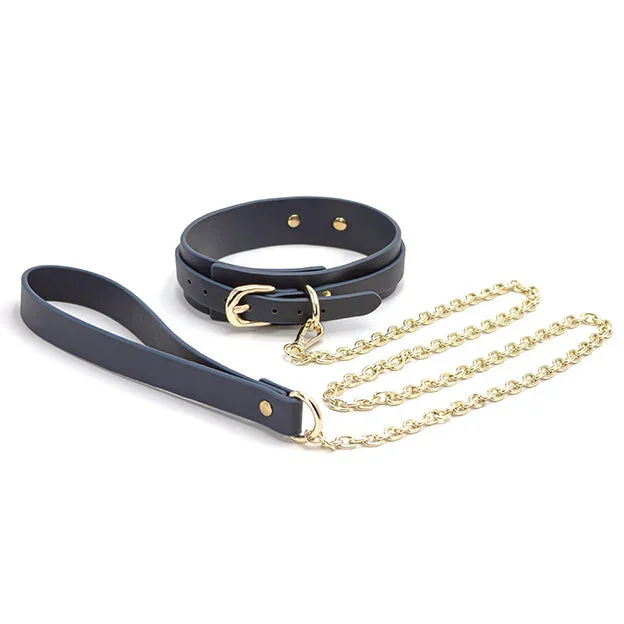 Bondage Couture Collar & Leash (darkblue)