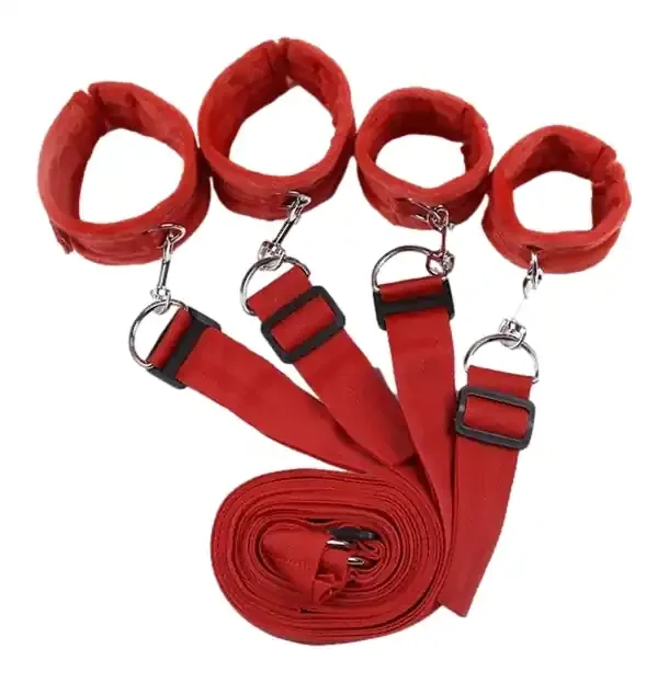 Bondage-Set für das Bett Rot
