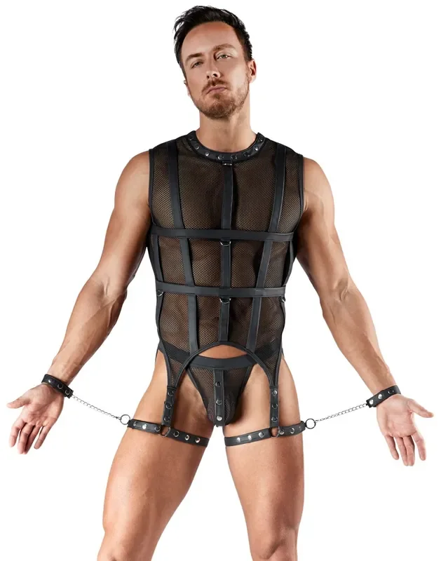 Bondage Set mit Harness und Jockstrap aus dehnbarem Material