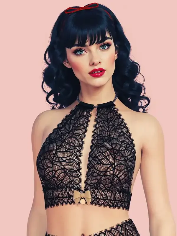 Bracli Bettie Page Bralette, schwarz/gold