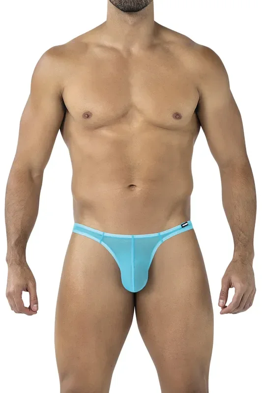 Brasilianischer Tanga aus Netzmaterial – Türkis