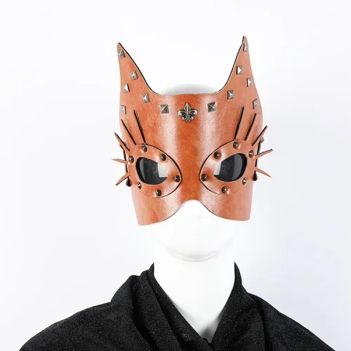 Braune Steampunk Maske ‚Katze‘