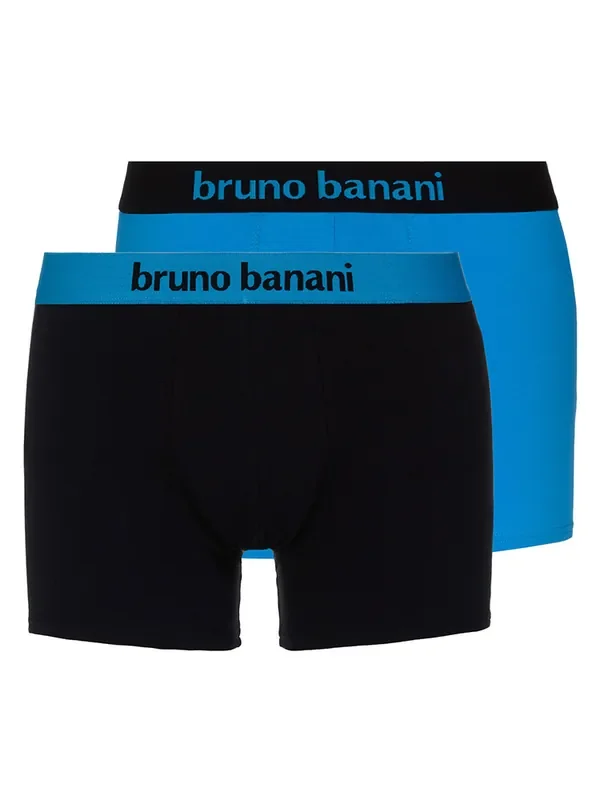 Bruno Banani Flowing Short 2er Pack, aqua/schwarz