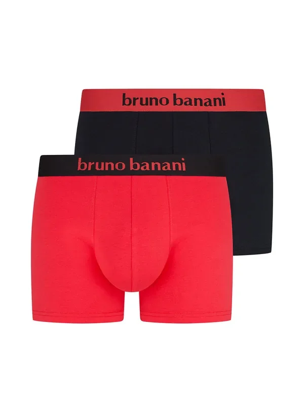 Bruno Banani Flowing Short 2er Pack, schwarz/rubinrot
