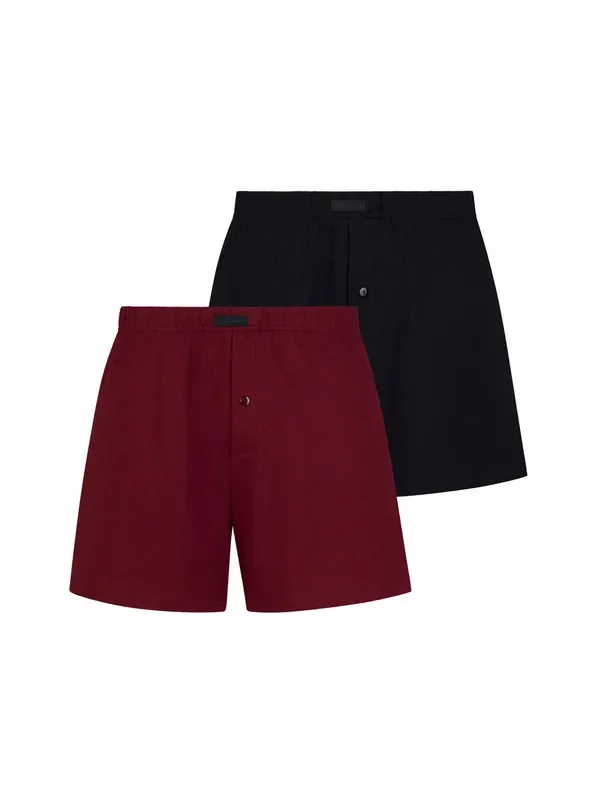 Bruno Banani Loose Fit Boxershorts 2er Pack, portwein/schwarz